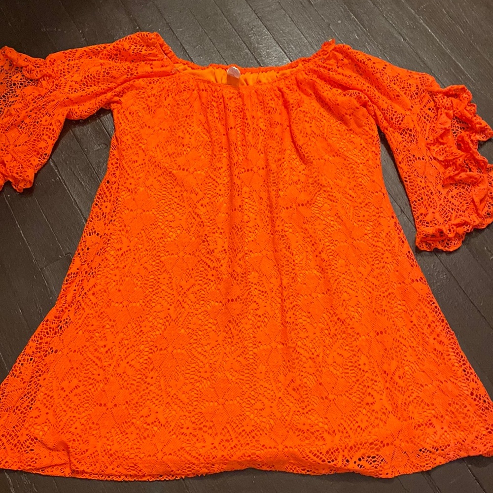 2b together neon orange mini dress